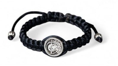 Βραχιόλι Μακραμέ με Επάργυρο Στοιχείο Παναγία Ελεούσα