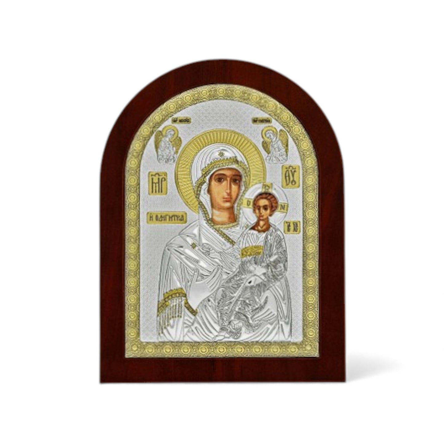 Παναγία η Οδηγήτρια - Ασημένια Εικόνα Οβάλ