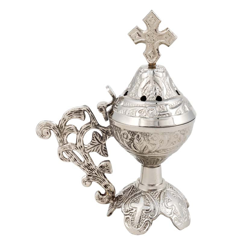 Θυμιατό Μπρούτζινο Επιτραπέζιο -Σκαλιστή Μεγάλη Λαβή