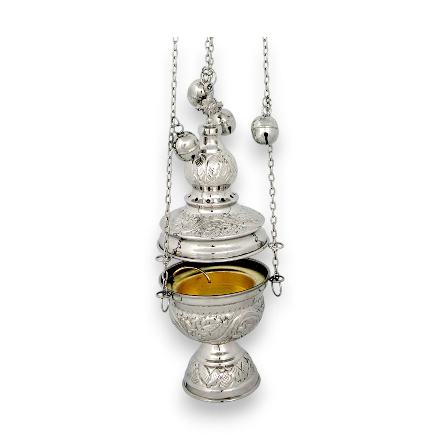 Ιερατικό Θυμιατό Μπρούτζινο Σκαλιστό Κλειστό - 2 Χρώματα