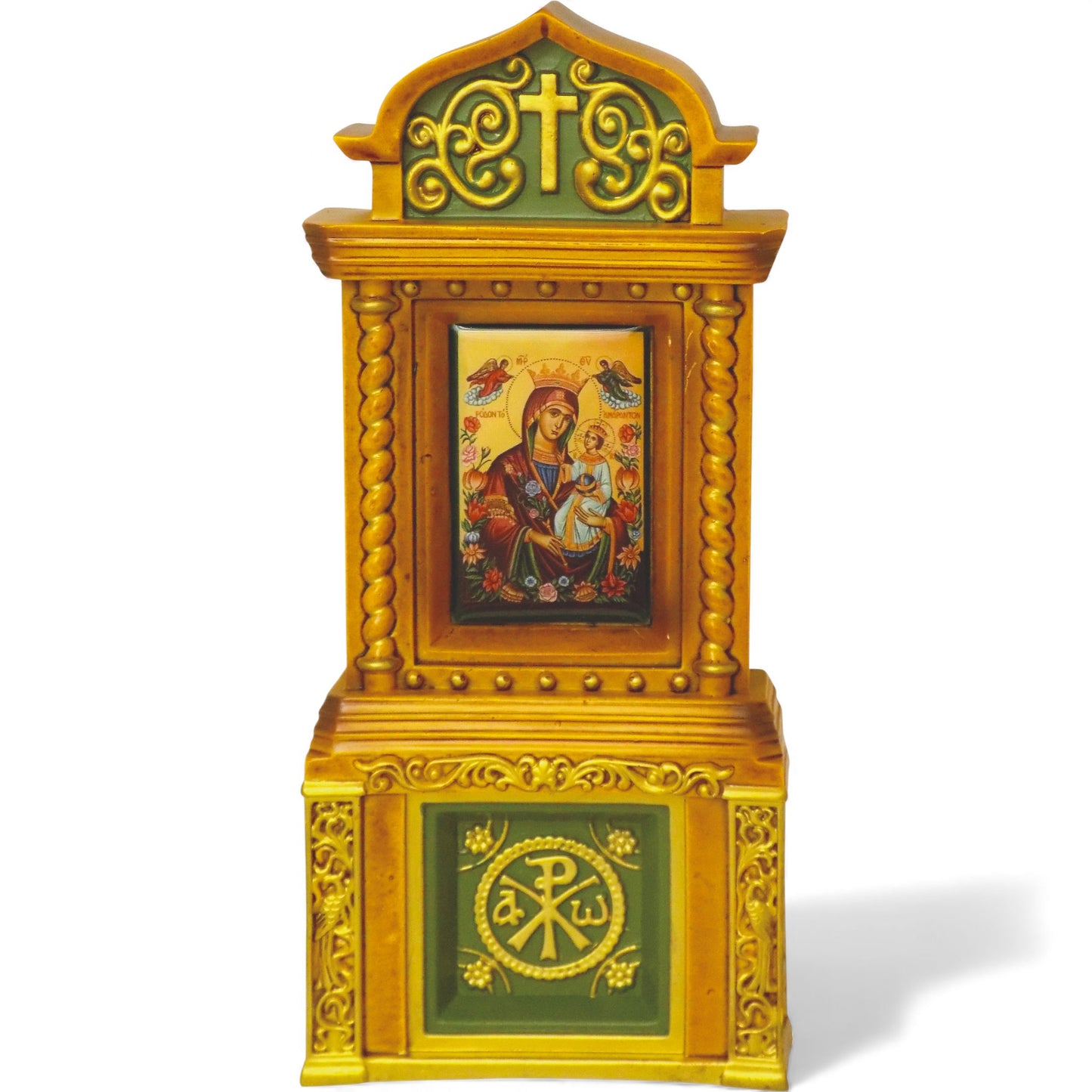 Επιτραπέζιο & Επιτοίχιο Κεραμικό Προσκυνητάρι με Θήκη Δώρου - Κόκκινο