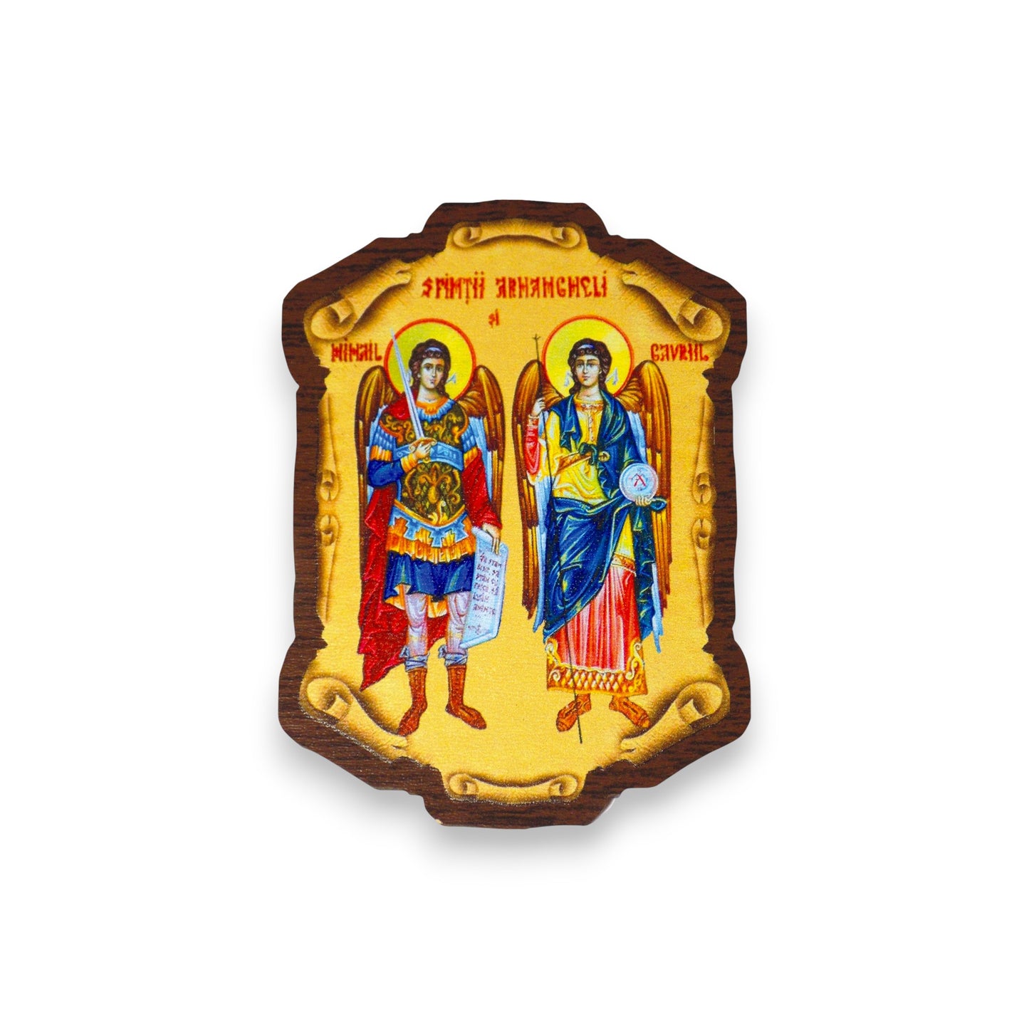 Ξύλινο Μαγνητάκι Σχήμα Παπύρου Ιησούς Χριστός – Σε 10 Αγίους