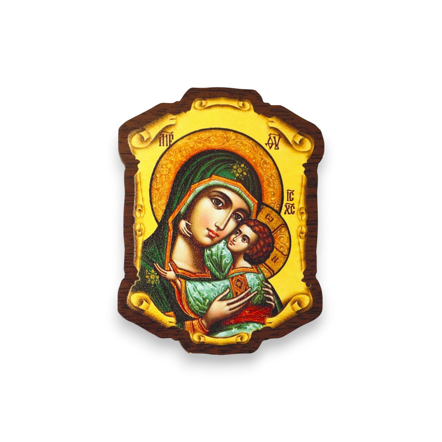 Ξύλινο Μαγνητάκι Σχήμα Παπύρου Προφήτης Ηλίας – Σε 10 Αγίους