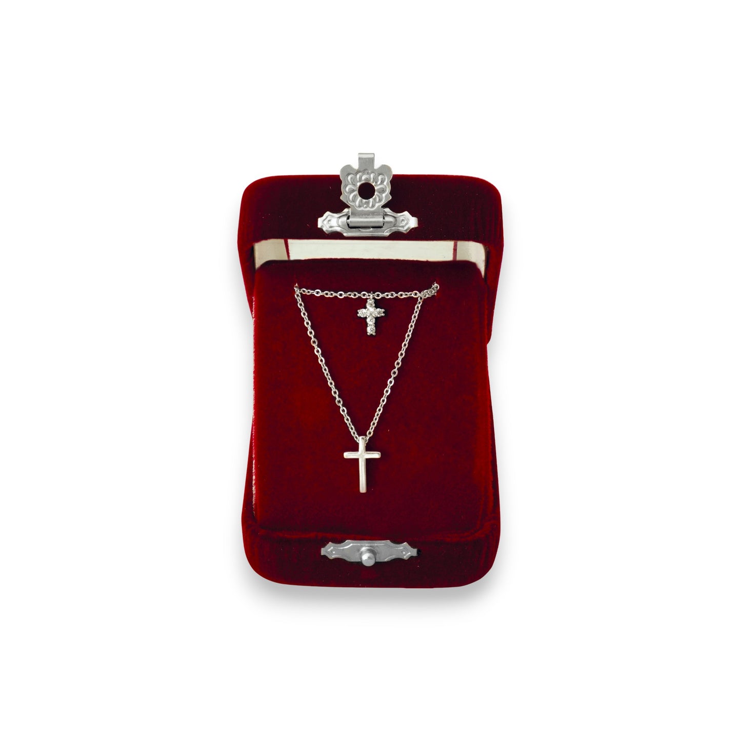 Σταυρός Λαιμού Ατσάλινος Διπλός Χρυσός - 2 Χρώματα