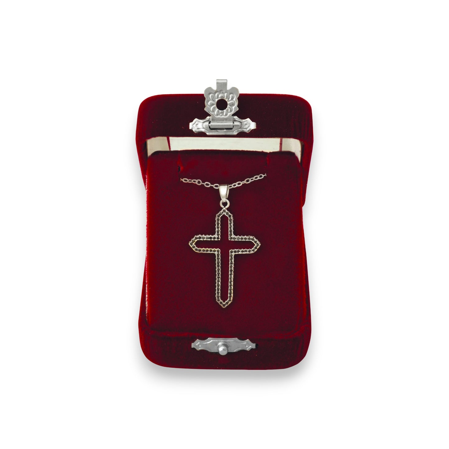 Σταυρός Λαιμού Ατσάλινος Περίγραμα - 2 Χρώματα