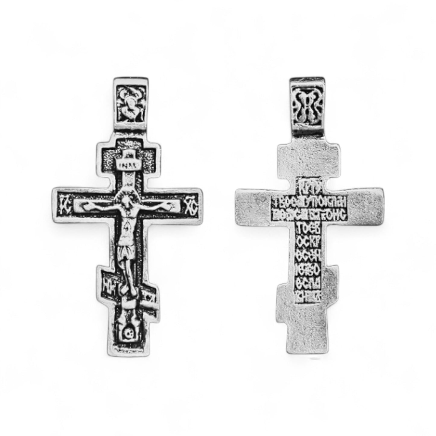Επάργυρος Κρεμαστός Σταυρός Λαιμού με Εσταυρωμένο 3.8×2.1`cm