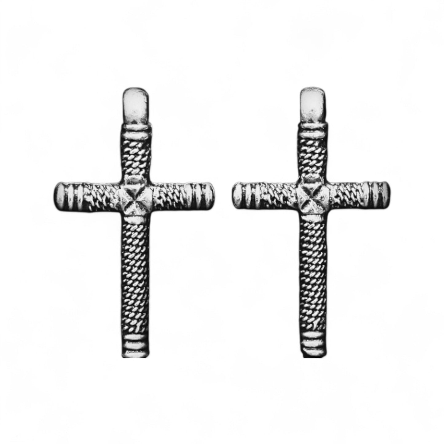Επάργυρος Κρεμαστός Σταυρός Λαιμού με Σχέδιο 4.5×2.6 cm