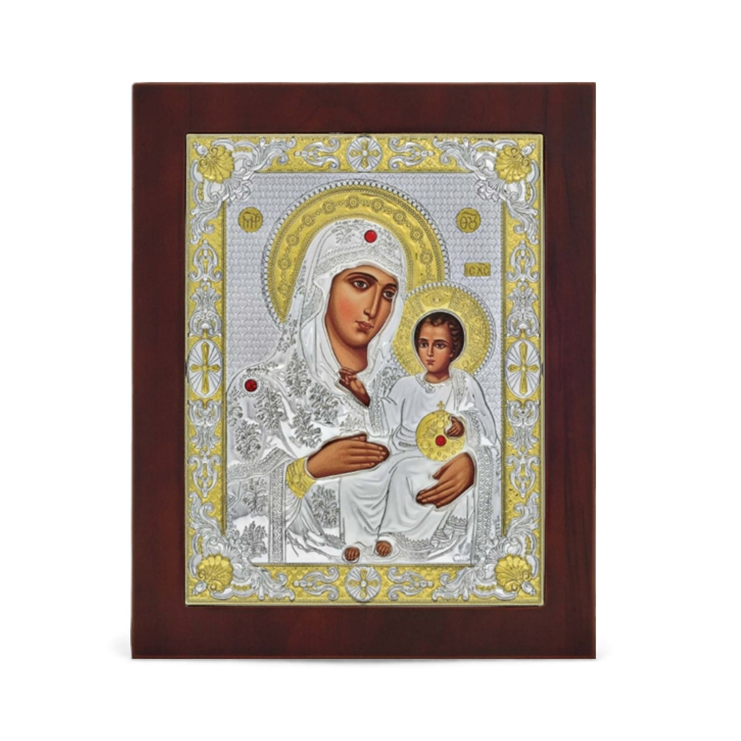 Παναγία Ιεροσολυμίτισσα - Ασημένια Εικόνα Τετράγωνη