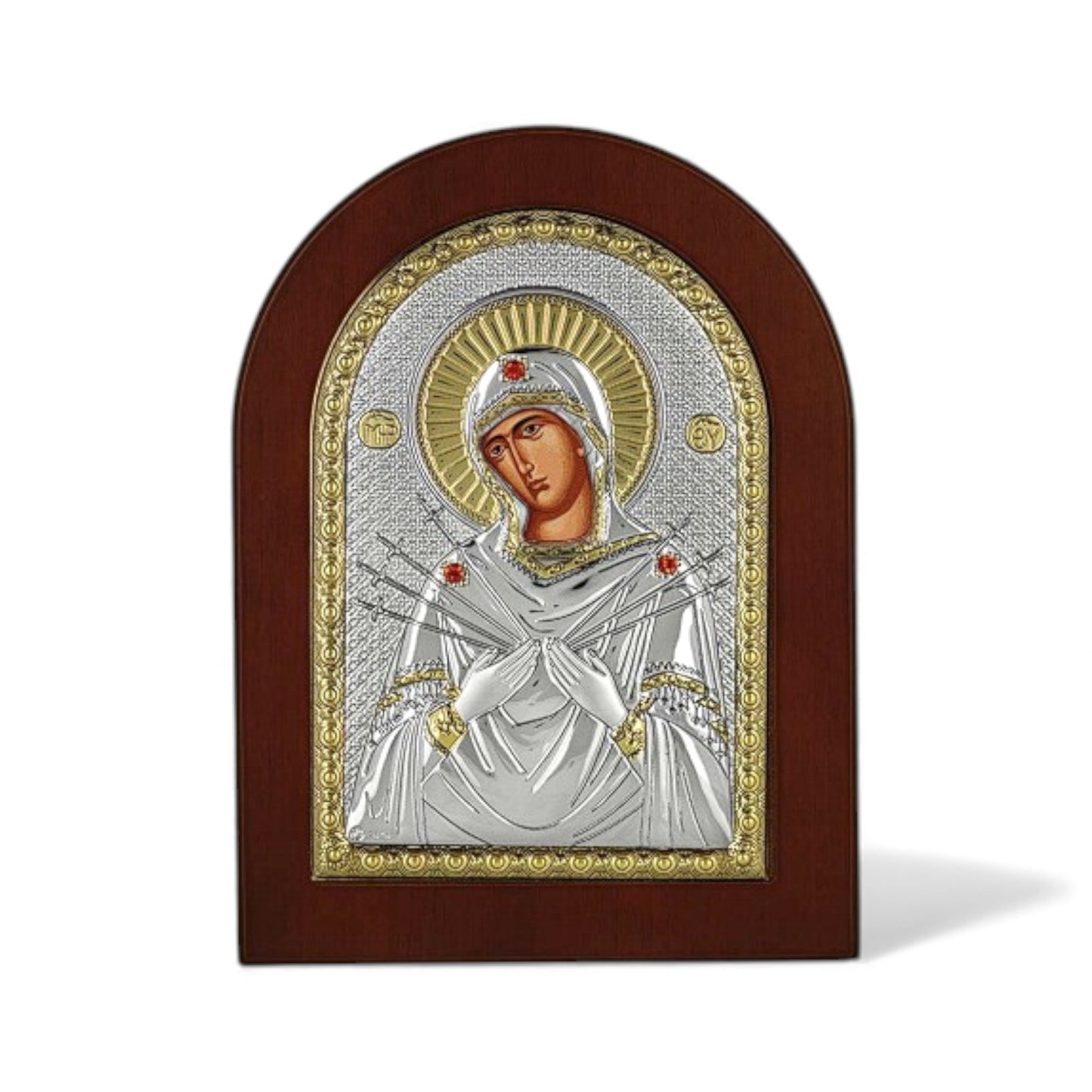 Παναγία η Επτάσπαθη - Ασημένια Εικόνα Οβάλ