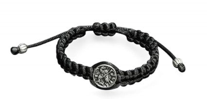 Βραχιόλι Μακραμέ με Επάργυρο Στοιχείο Αγίου Γεωργίου