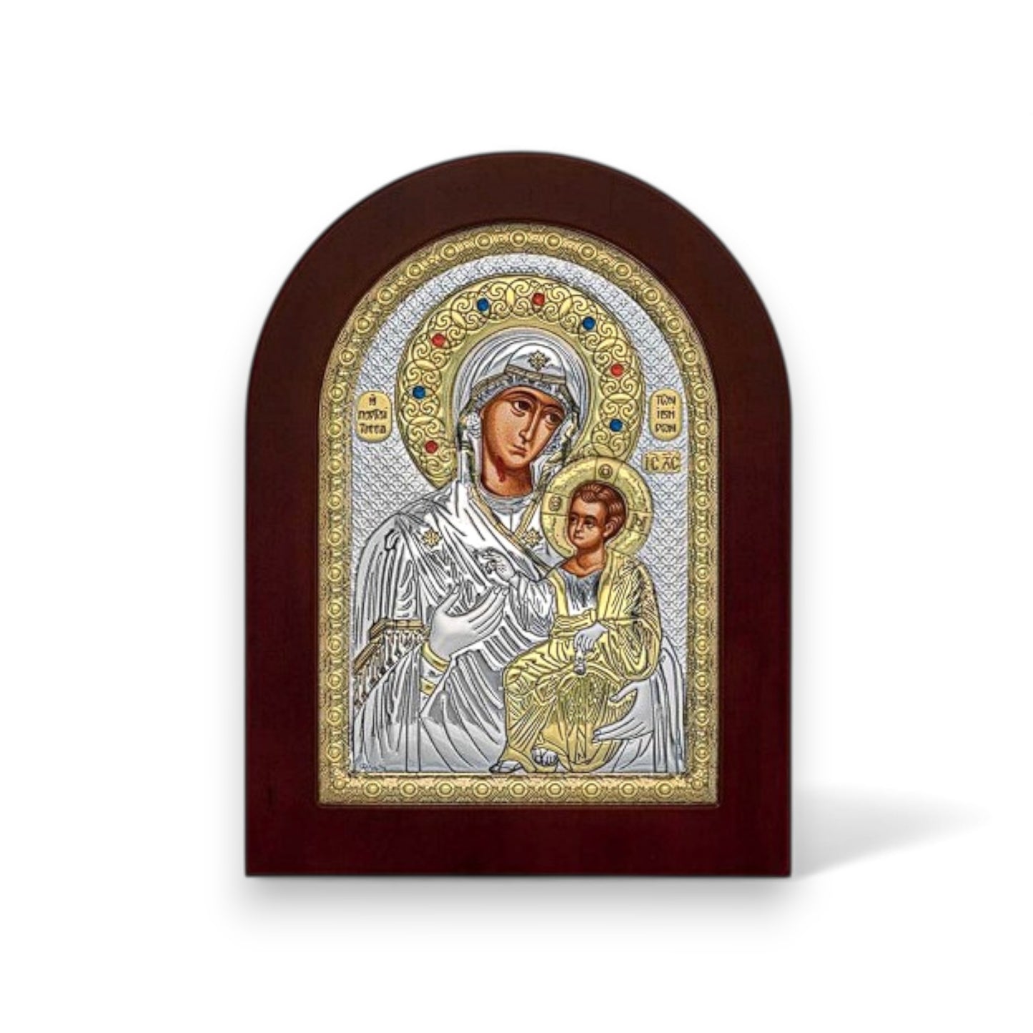 Παναγία η Πορταΐτισσα – Ασημένια Εικόνα Οβάλ