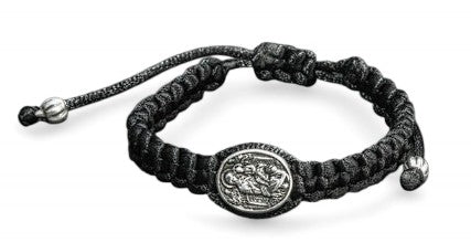 Βραχιόλι Μακραμέ με Επάργυρο Στοιχείο Παναγία Παντάνασσα