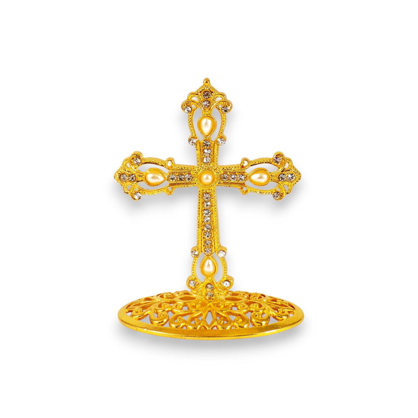 Μεταλλικός Επιτραπέζιος Σταυρός – 2 Χρώματα Τριγωνικός