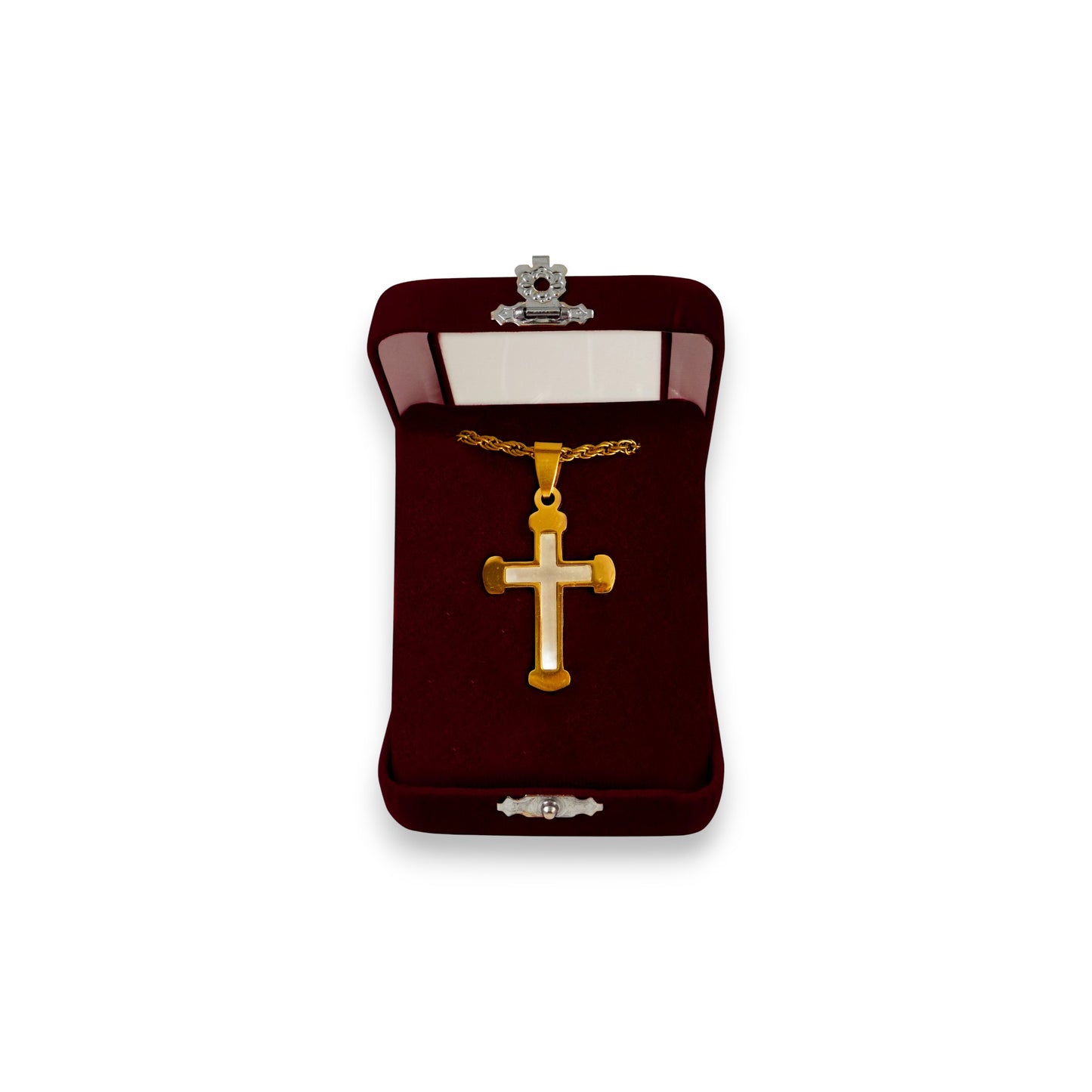 Σταυρός Λαιμού Ατσάλινος Χρυσός Φίλντισι