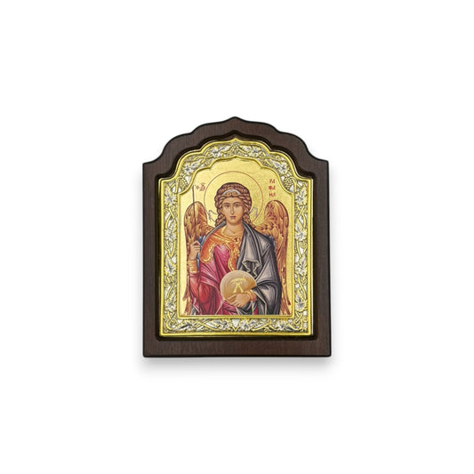 Αρχάγγελος Ραφαήλ – Ασημένια Εικόνα σε Ξύλο με Επιχρύσωση ( Άγιο Όρος )