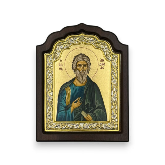 Άγιος Ανδρέας – Ασημένια Εικόνα σε Ξύλο με Επιχρύσωση ( Άγιο Όρος )