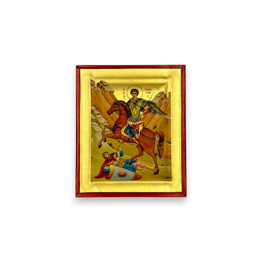 Ένσκαπτη Χειροποίητη Εικόνα σε Ξύλο - Άγιος Δημήτριος