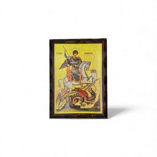 Εικόνες Σε Φυσικό Ξύλο Έλατο Απλές Σε 3 Μεγέθη ( Α - Ο ) - Άγιος Γεώργιος