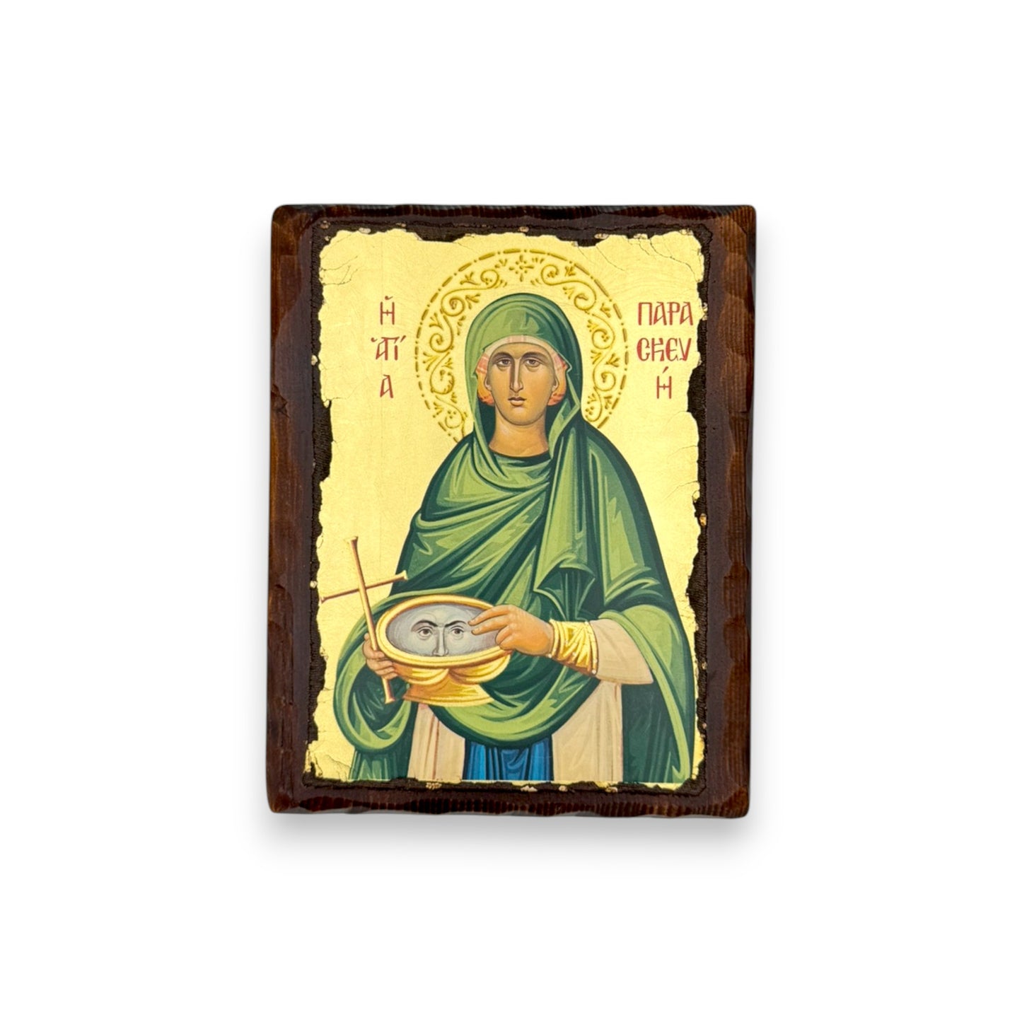 Παλαιωμένη Χειροποίητη Εικόνα σε Ξύλο - Αγία Παρασκευή