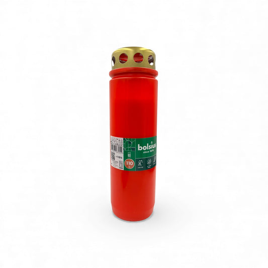 Κερί Αφιέρωσης Κόκκινο με Καπάκι 110 Ωρών