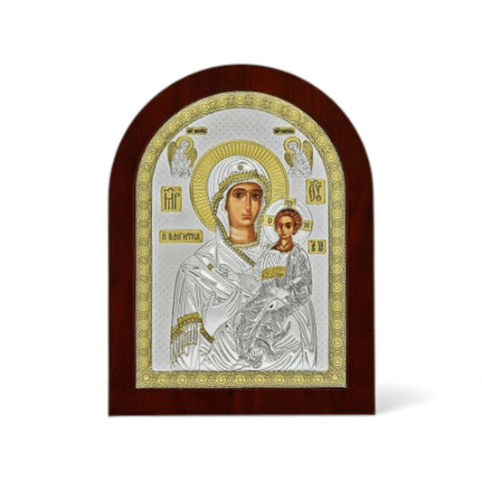 Παναγία η Οδηγήτρια - Ασημένια Εικόνα Οβάλ