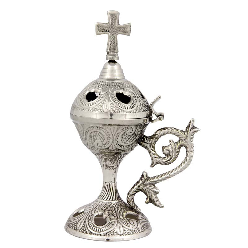 Θυμιατό Μπρούτζινο Επιτραπέζιο Δίχρωμο - Σκαλιστό Φύλλο