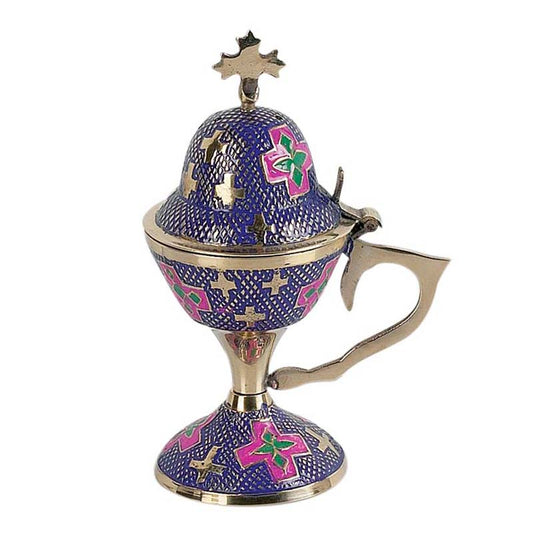 Θυμιατό Μπρούτζινο Επιτραπέζιο Μωβ - Χρώματα Σταυροί