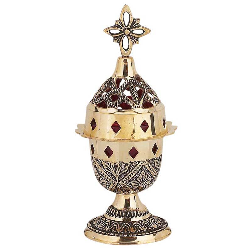 Καντήλι Μπρούτζινο Σκαλιστό Ασημί - Επιτραπέζιο