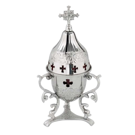 Καντήλι Μπρούτζινο Χεράκια Ασημί - Επιτραπέζιο