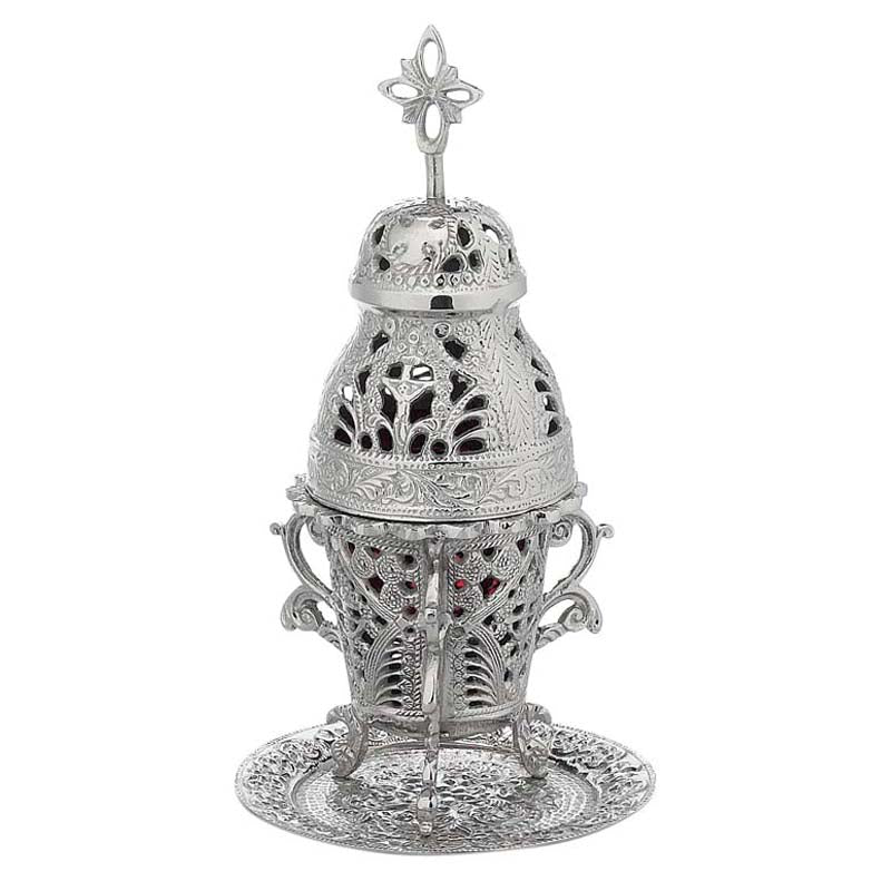 Καντήλι Μπρούτζινο "Γιαννιώτικο" Ασημί - Επιτραπέζιο