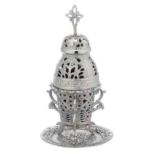 Καντήλι Μπρούτζινο "Γιαννιώτικο" Ασημί - Επιτραπέζιο