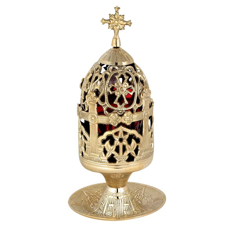 Καντήλι Μπρούτζινο Με Πιατάκι Δίχρωμο - Επιτραπέζιο