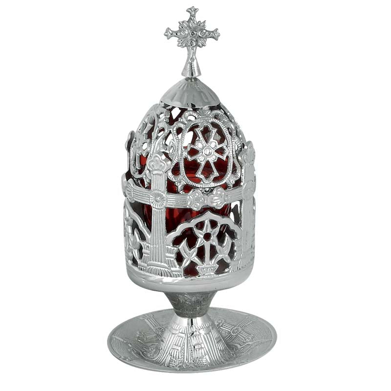 Καντήλι Μπρούτζινο Με Πιατάκι Δίχρωμο - Επιτραπέζιο