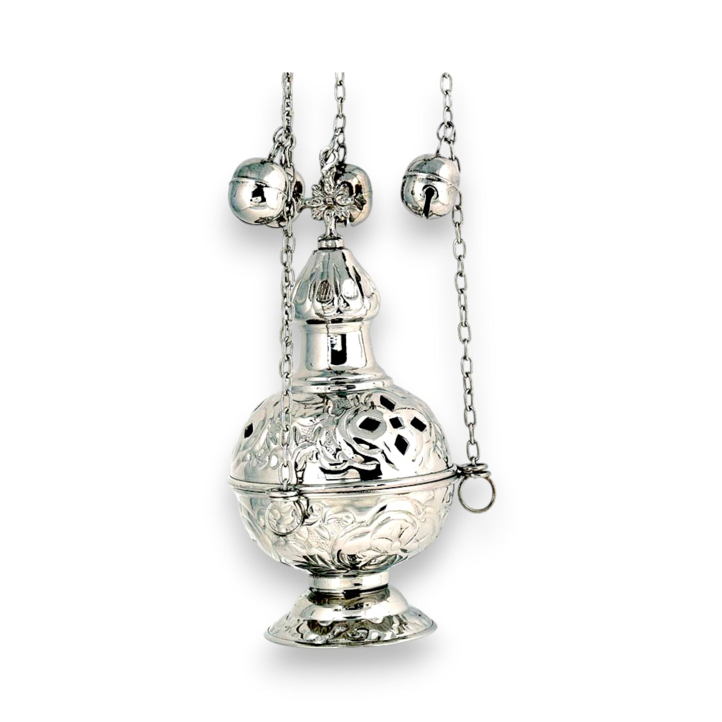 Ιερατικό Θυμιατό Μπρούτζινο Σκαλιστό Στρόγγυλο - 2 Χρώματα