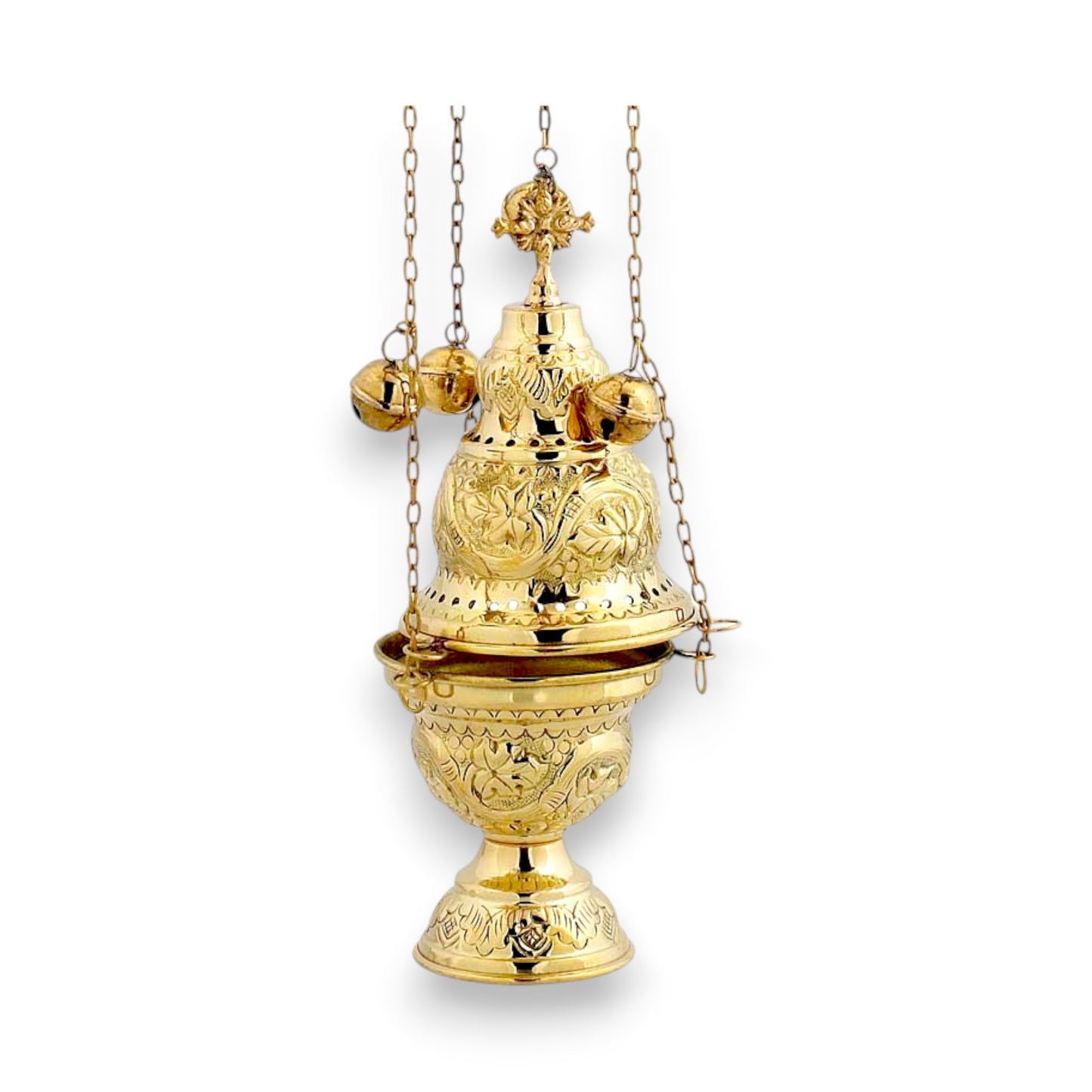 Ιερατικό Θυμιατό Μπρούτζινο Δίχρωμο Σκαλιστό Λεπτομέρειες - 3 Χρώματα