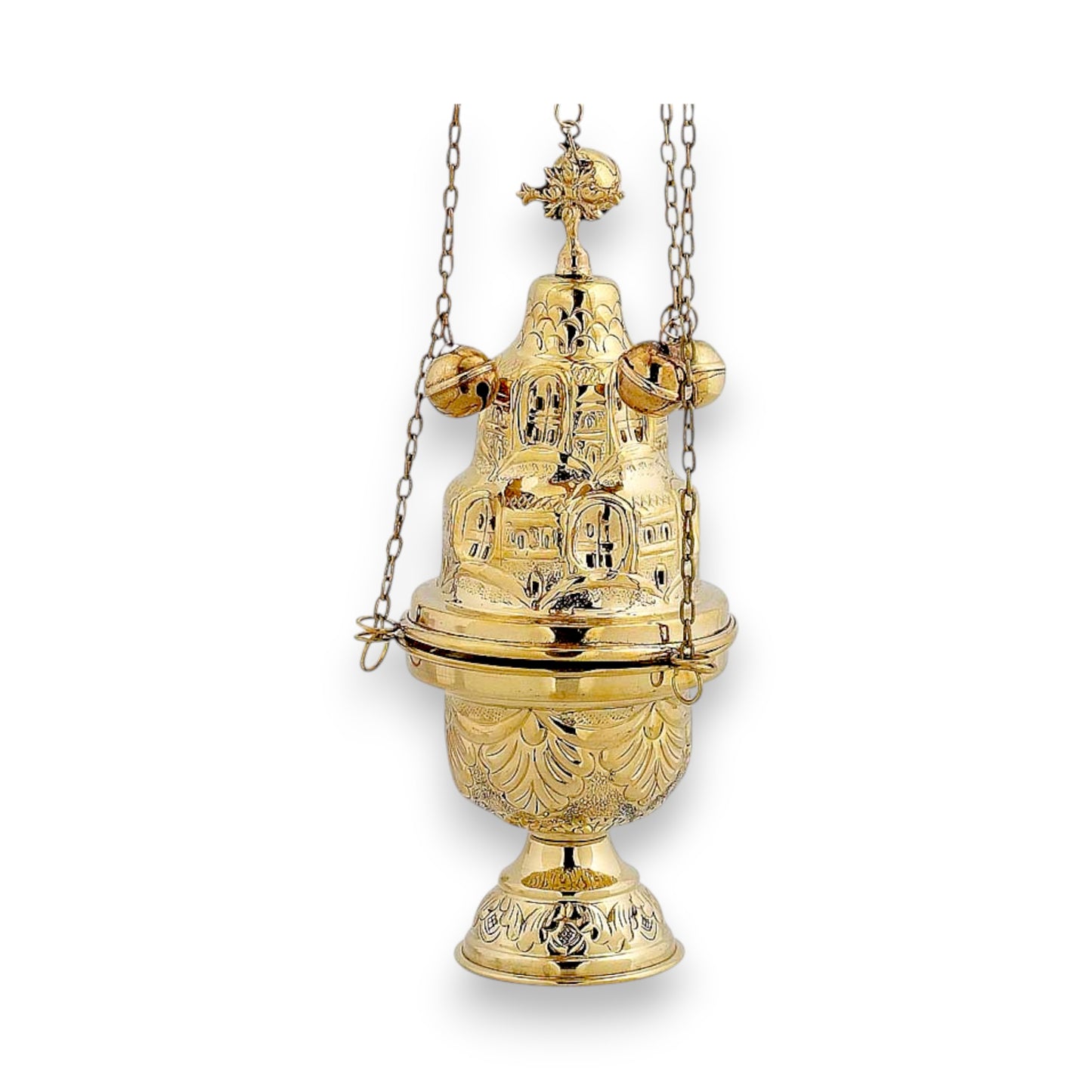 Ιερατικό Θυμιατό Μπρούτζινο Βαθύ Σκάλισμα - 3 Χρώματα