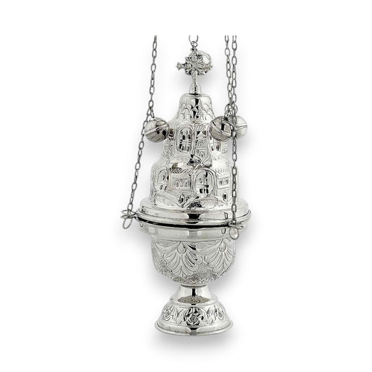 Ιερατικό Θυμιατό Επινικελωμένο Βαθύ Σκάλισμα - 3 Χρώματα (Copy)