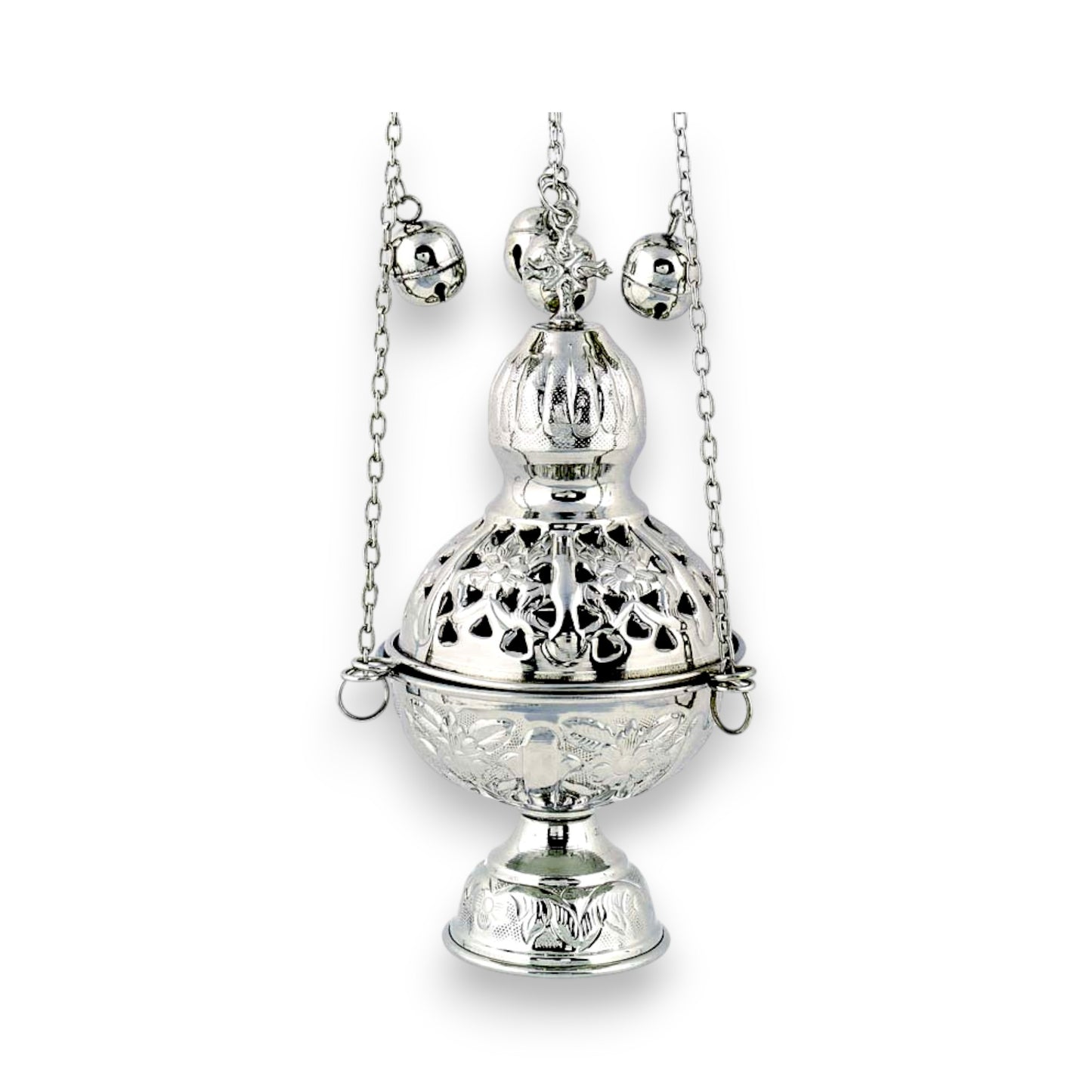 Ιερατικό Θυμιατό Επινικελωμένο Σκαλιστό με Λεπτομέρειες - 2 Χρώματα