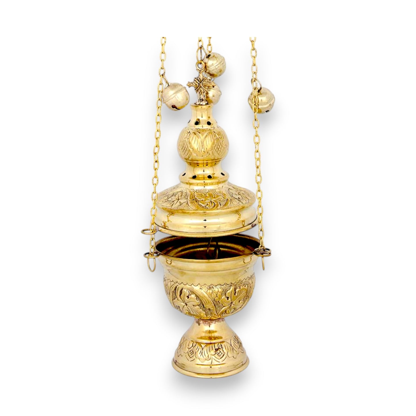 Ιερατικό Θυμιατό Μπρούτζινο Σκαλιστό Κλειστό - 2 Χρώματα