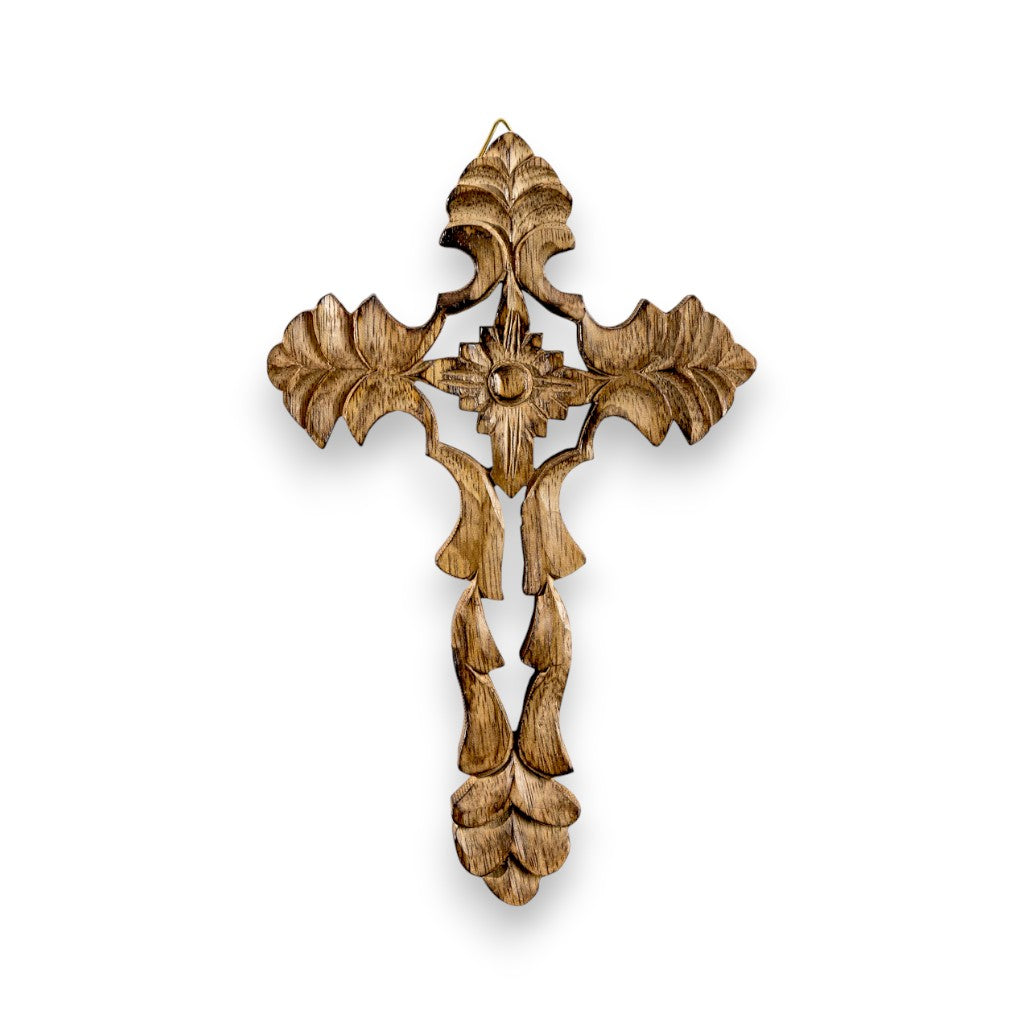 Σταυρός Ξύλινος Σκαλιστός 20×13 cm — Χειροποίητος