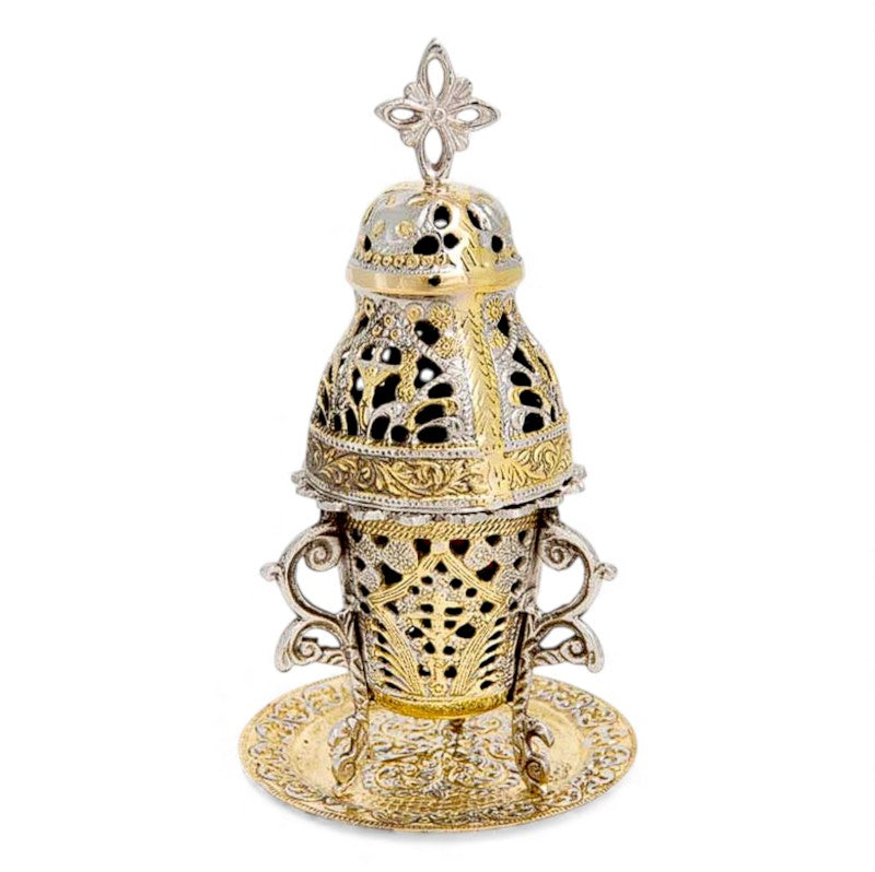 Καντήλι Μπρούτζινο "Γιαννιώτικο" Ασημί - Επιτραπέζιο