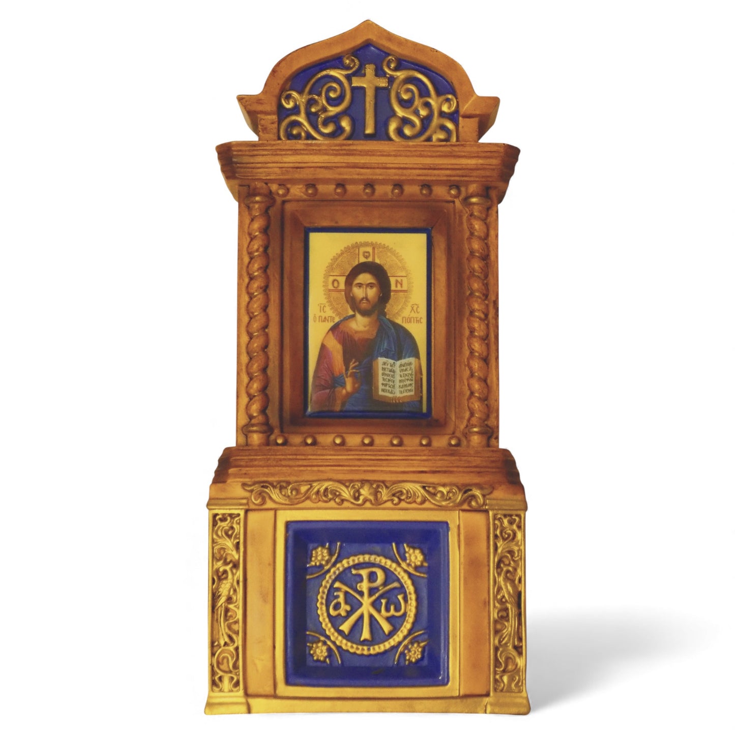 Επιτραπέζιο & Επιτοίχιο Κεραμικό Προσκυνητάρι με Θήκη Δώρου - Πράσινο