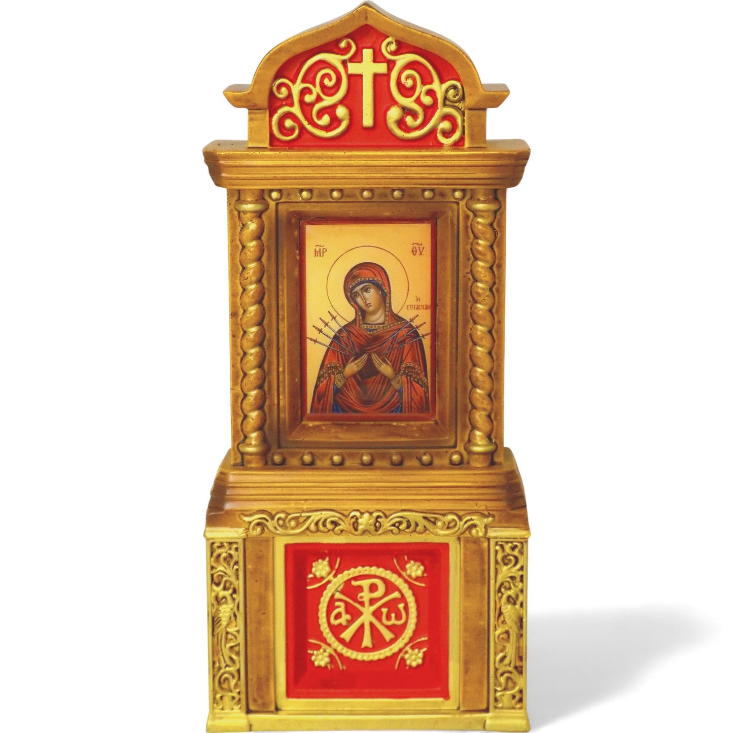 Επιτραπέζιο & Επιτοίχιο Κεραμικό Προσκυνητάρι με Θήκη Δώρου - Πράσινο