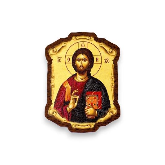 Ξύλινο Μαγνητάκι Σχήμα Παπύρου Παναγία Επτάσπαθη – Σε 10 Αγίους