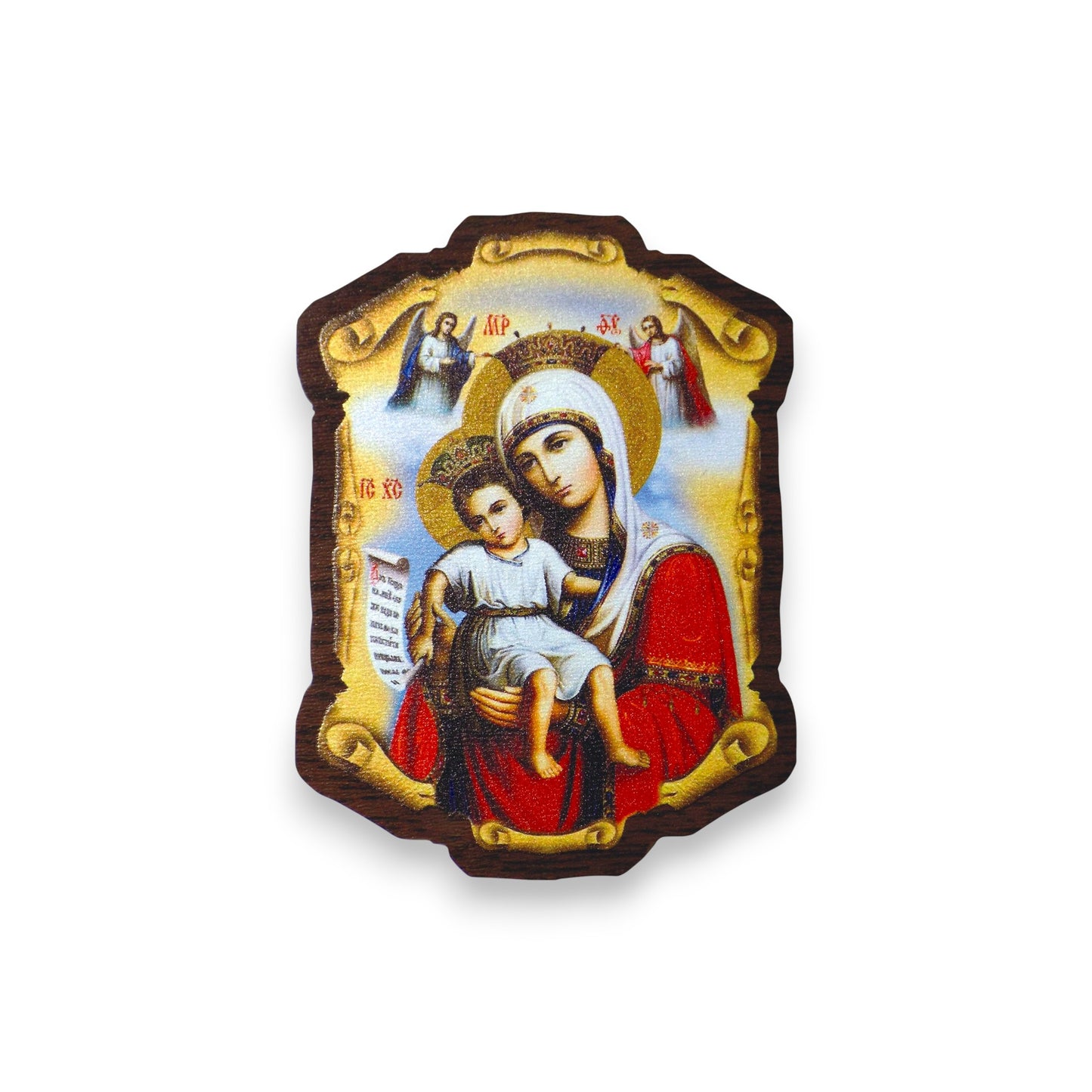 Ξύλινο Μαγνητάκι Σχήμα Παπύρου Ιησούς Χριστός – Σε 10 Αγίους