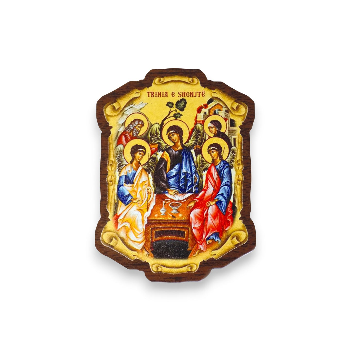 Ξύλινο Μαγνητάκι Σχήμα Παπύρου Ιησούς Χριστός – Σε 10 Αγίους