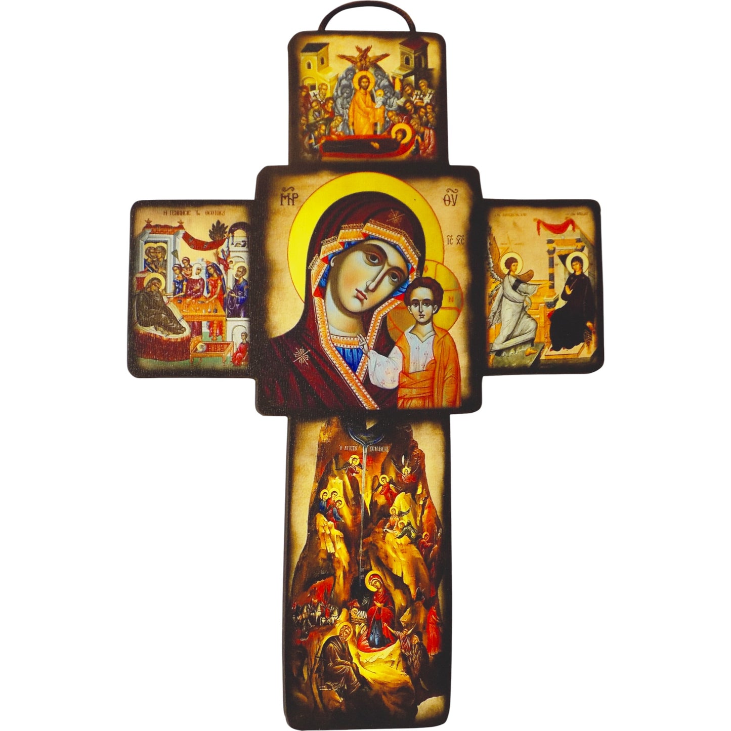 Κρεμαστός Ξύλινος Σταυρός με Εκτύπωση – Σε 5 Σχέδια