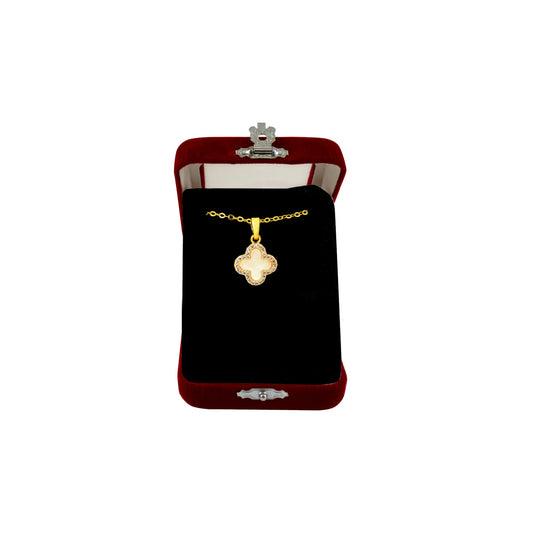 Σταυρός Λαιμού Ατσάλινος Χρυσός Λευκό Φίλντισι - 2 Χρώματα