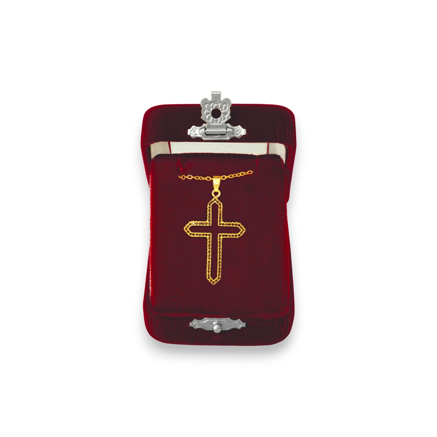 Σταυρός Λαιμού Ατσάλινος Περίγραμα - 2 Χρώματα