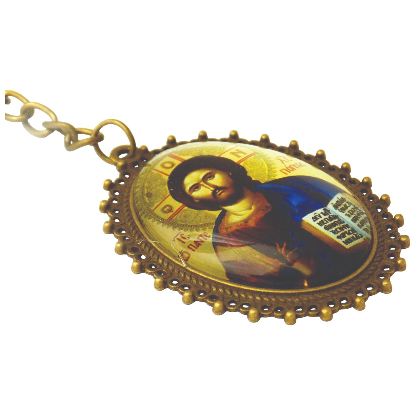 Μεταλλικό Μπρελόκ Άγιος Νικόλαος – Σε 14 Αγίους, Με Επικάλυψη Ρητίνης